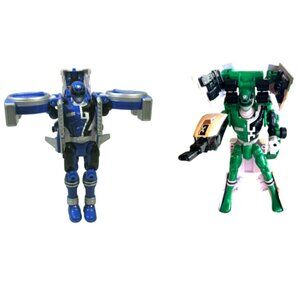 POWER RANGERS SPD Blue Plane & Green Runner Transformers